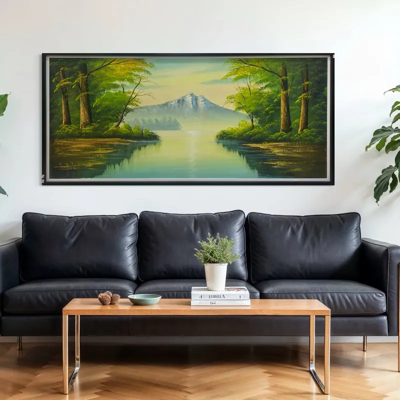 DEKAM DISEÑO - CUADRO LAGO PINTADO ENMARCADO TAMAÑO XL 186X86 CMS