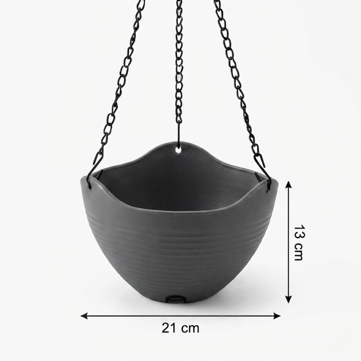 GENERICO - Macetero Colgante 21x13 Cm Gris Oscuro Casa Viva