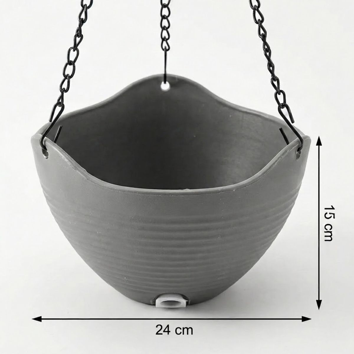 GENERICO - Macetero Colgante Jardín 24x15 Cm Gris Oscuro Casa Viva