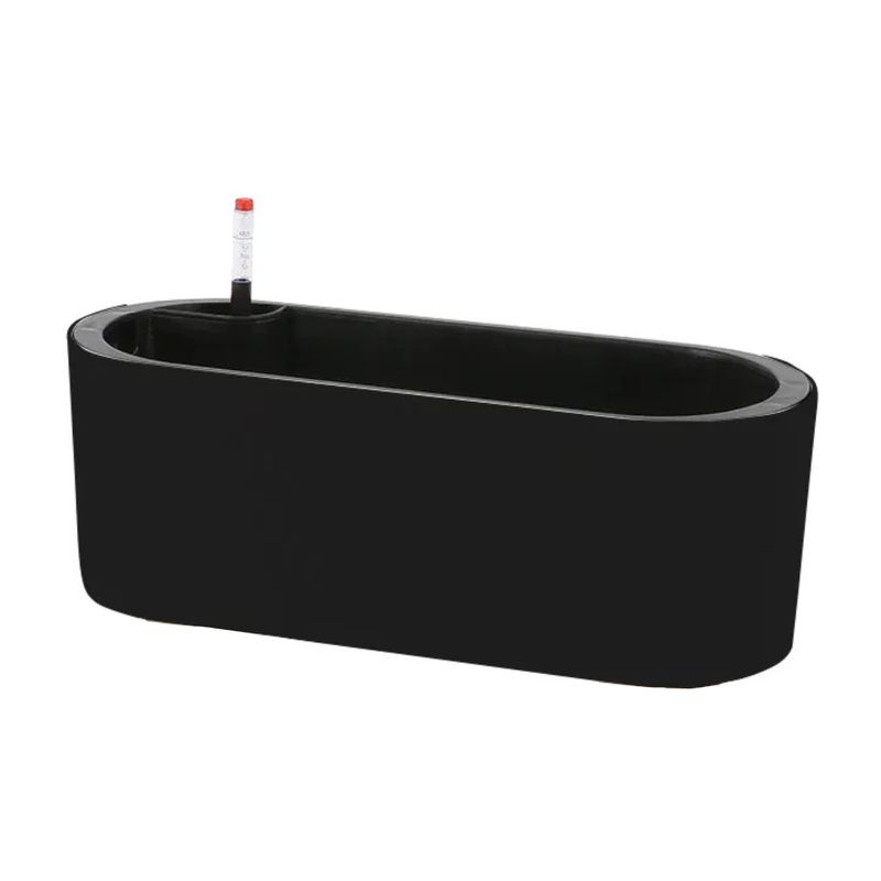 GENERICO - Macetero ovalado 42x16x15 cm negro Casa VIVA