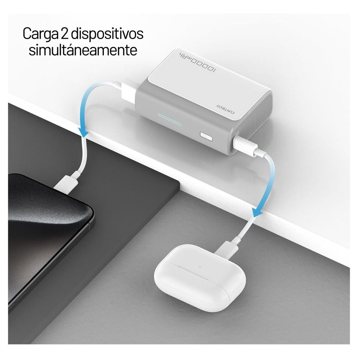 GENERICO - Cuktech Power Bank Cargador Portátil 30W 10000 mAh Gris