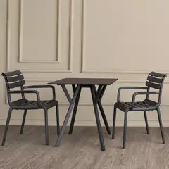 DECO EXTERIOR - 4 Sillas de exterior Paris color negro