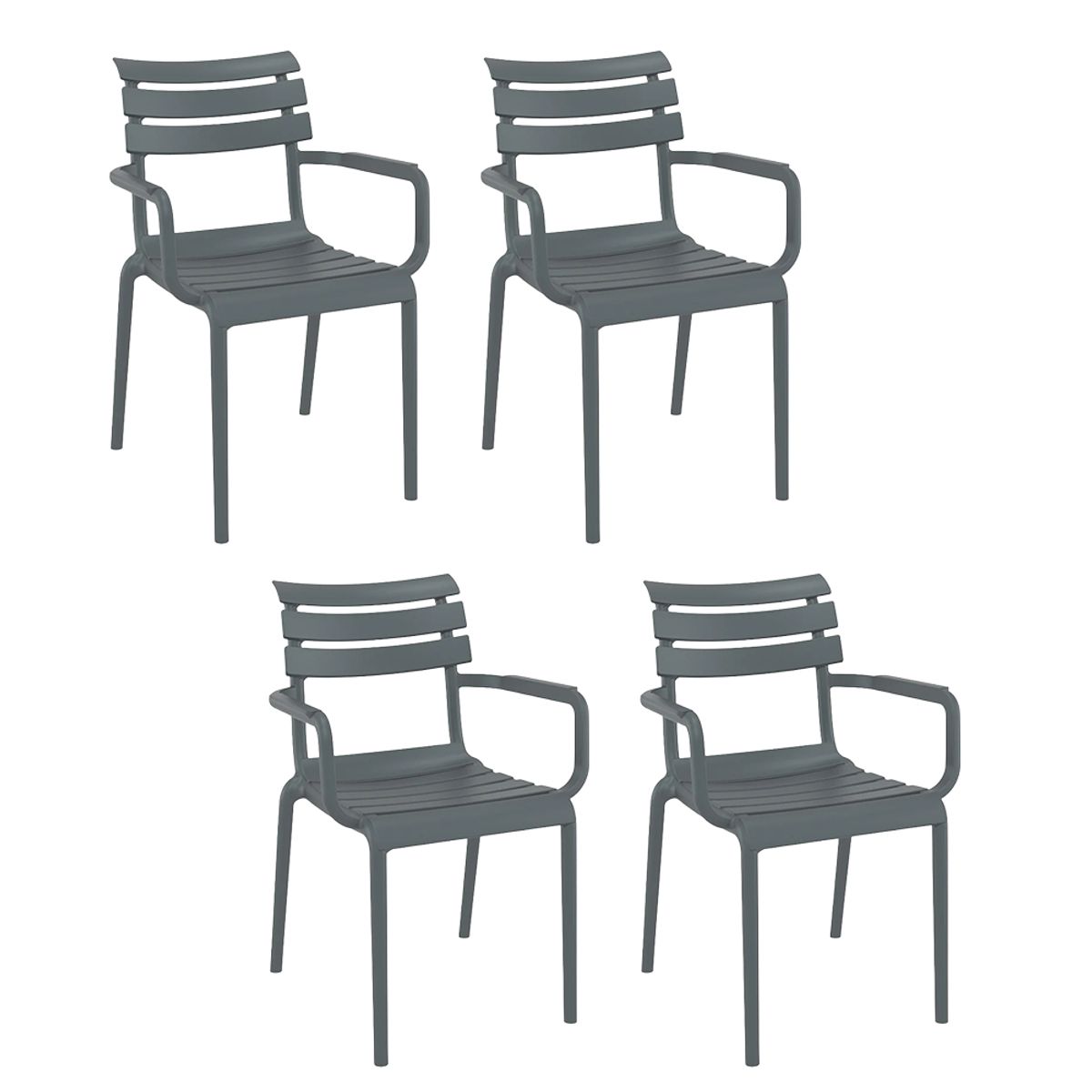 DECO EXTERIOR - 4 Sillas de exterior Paris color gris