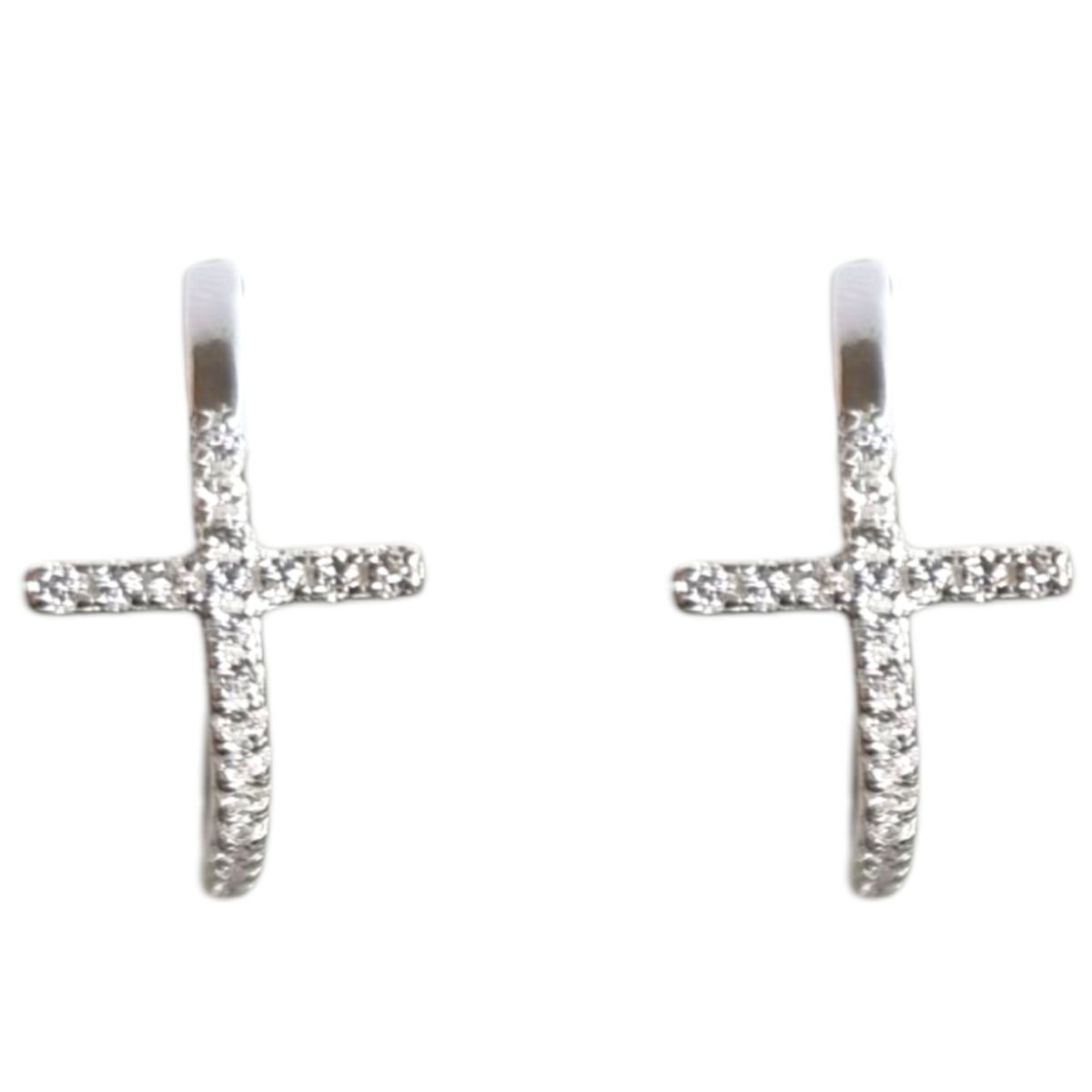 LK LUKSO - Aros Argolla Cruz con Circones en Plata 925