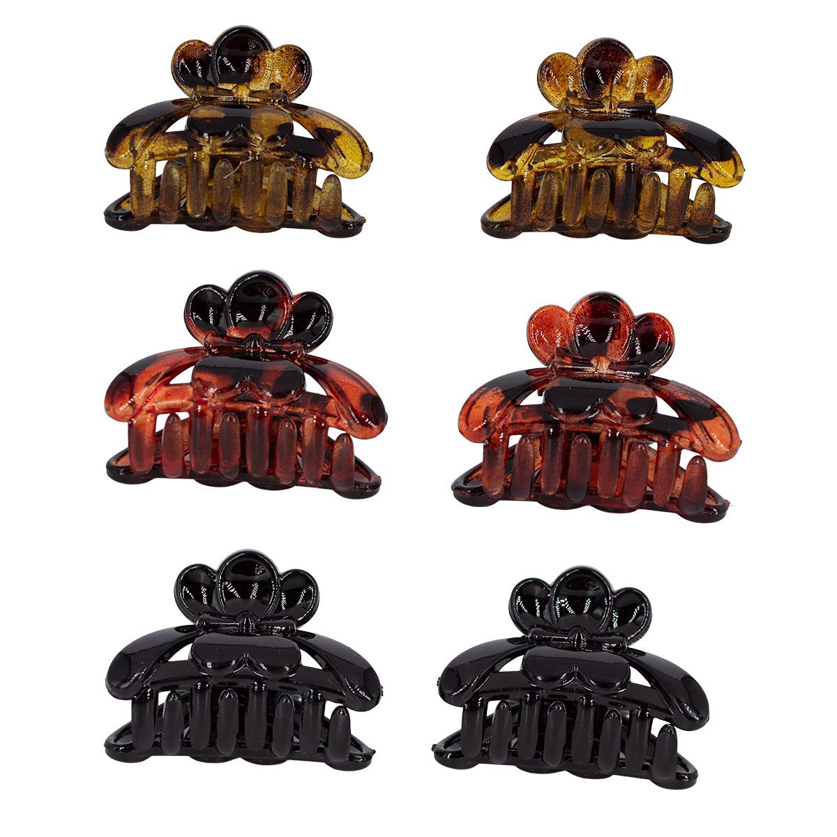 BIJOUTERIA LB20 SPA - Set de 6 Pinza tipo tiburón para el pelo  -  promo 15