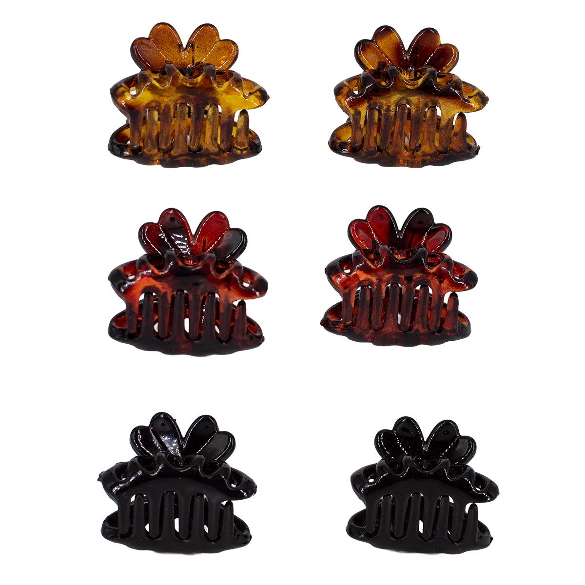 BIJOUTERIA LB20 SPA - Set de 6 Pinza tipo tiburón para el pelo  -  promo 13