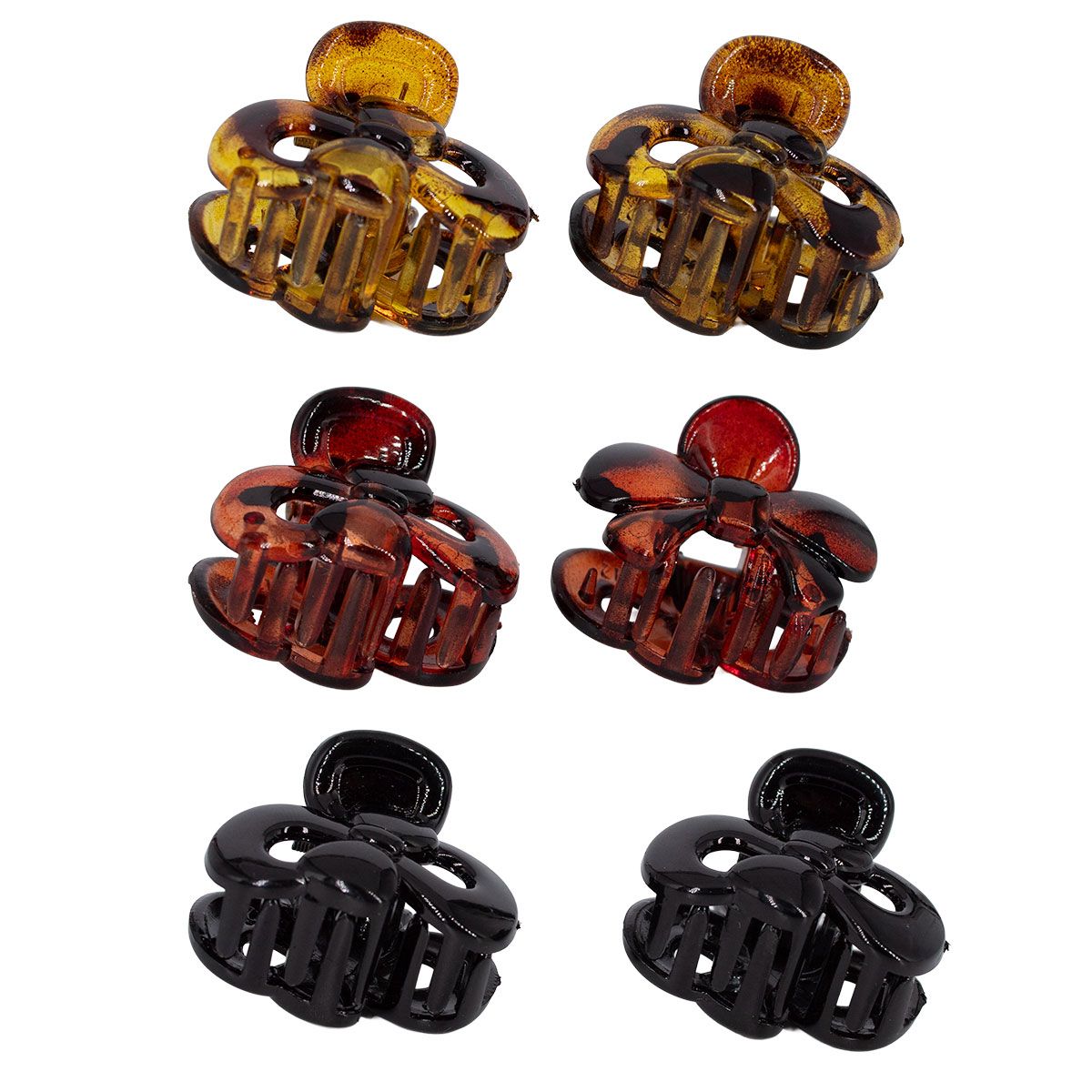 BIJOUTERIA LB20 SPA - Set de 6 Pinza tipo tiburón para el pelo  -  promo 16