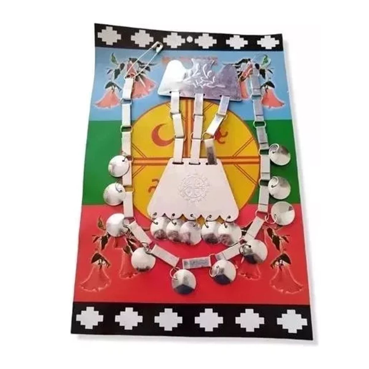 MORLAN - Traje Tipico Vestimeta Mapuche Para Niña Con Faja Roja