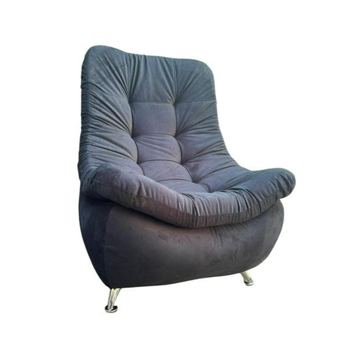 GENERICO - Sofa Curvo Descanso Gris felpa