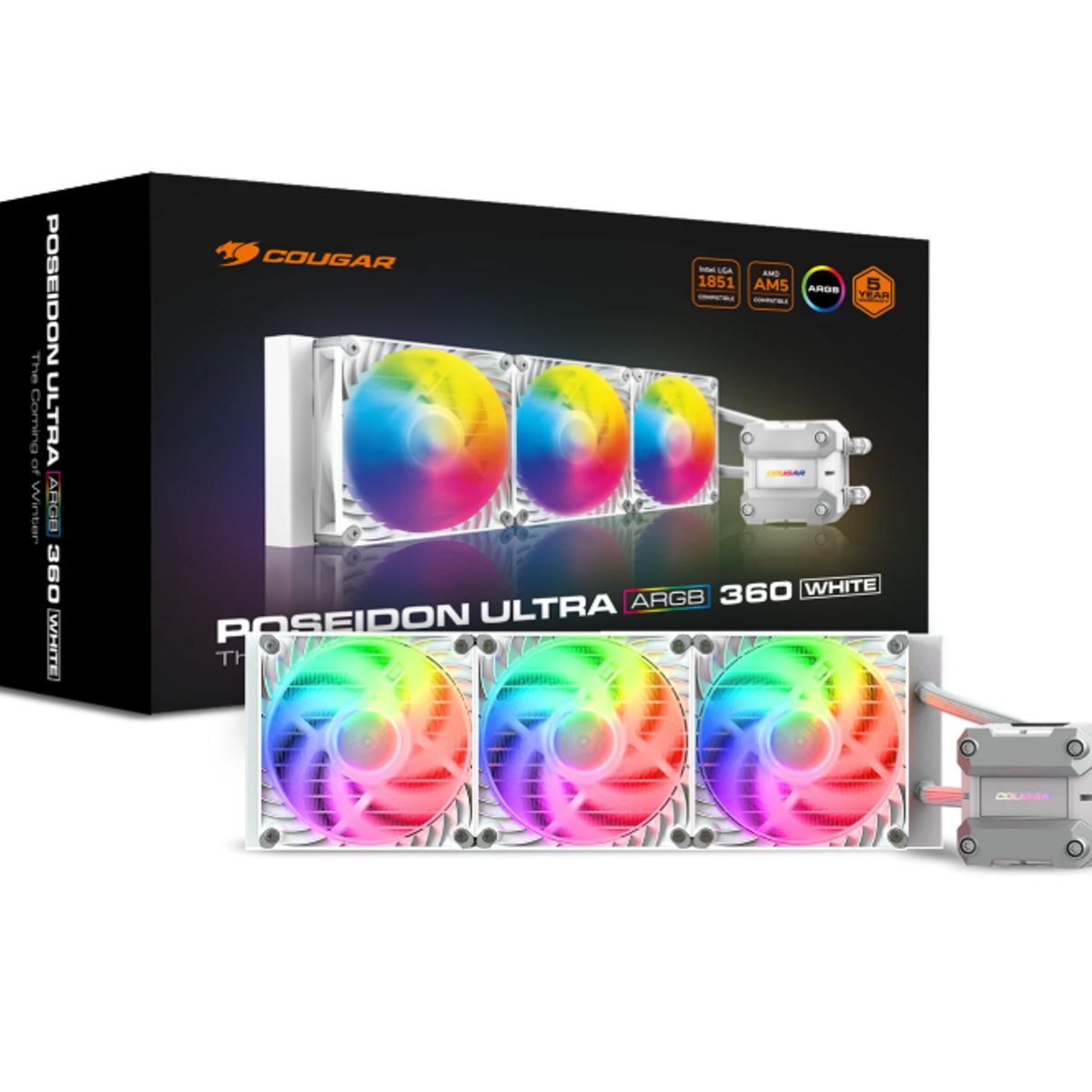 COUGAR - Refrigeración Líquida  CPU - Cougar Poseidon Ultra ARGB - 360mm