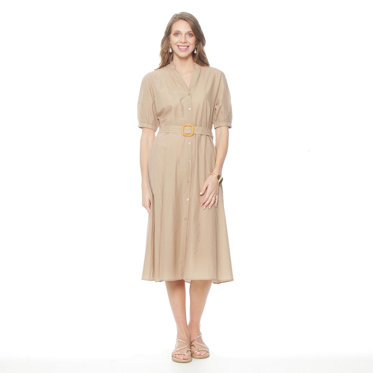 WADOS - VESTIDO MANGA CORTA ABOTONADO EN DELANTERO