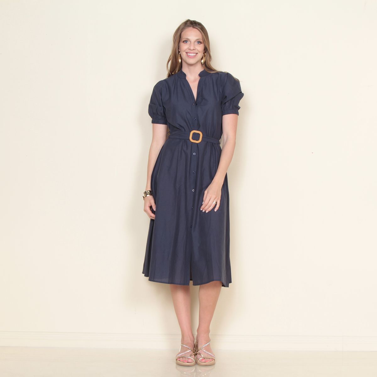 WADOS - VESTIDO MANGA CORTA ABOTONADO EN DELANTERO