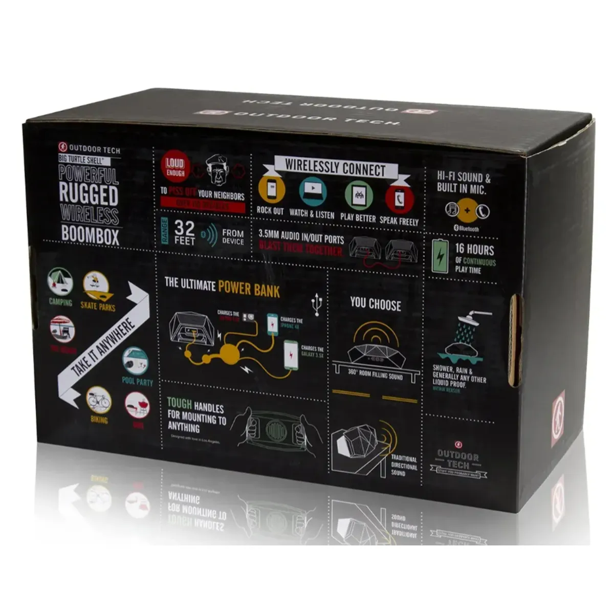 OUTDOOR TECH - Parlante Outdoor Tech Ot4200 Big Turtle Shell Powerbank Negro