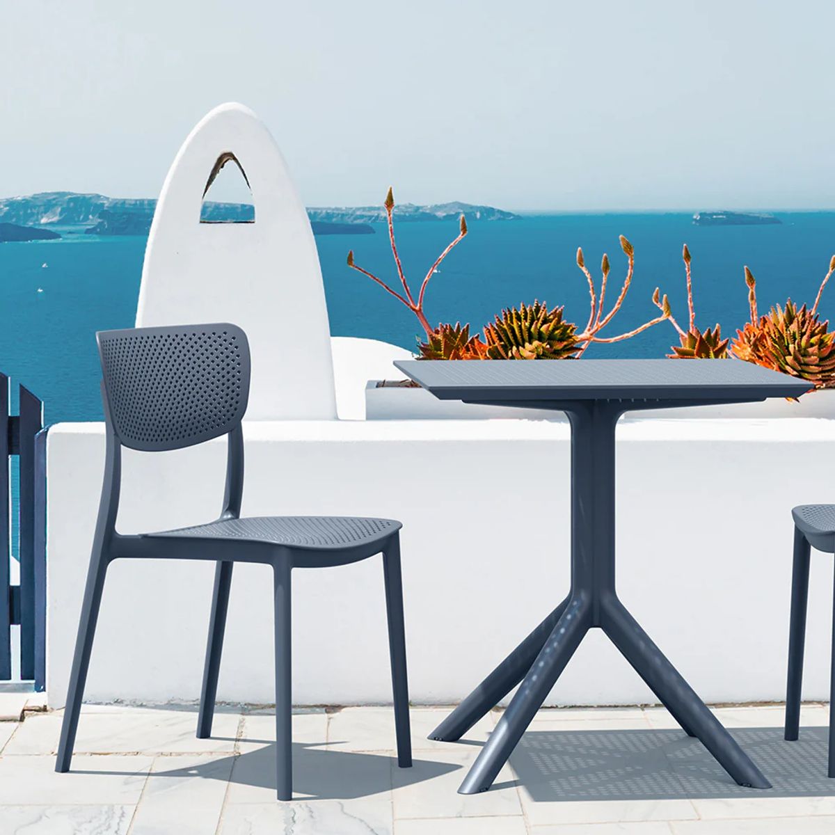 DECO EXTERIOR - 4 Sillas de exterior Lucy color gris