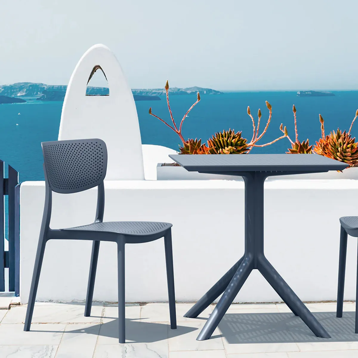 DECO EXTERIOR - 4 Sillas de exterior Lucy color gris