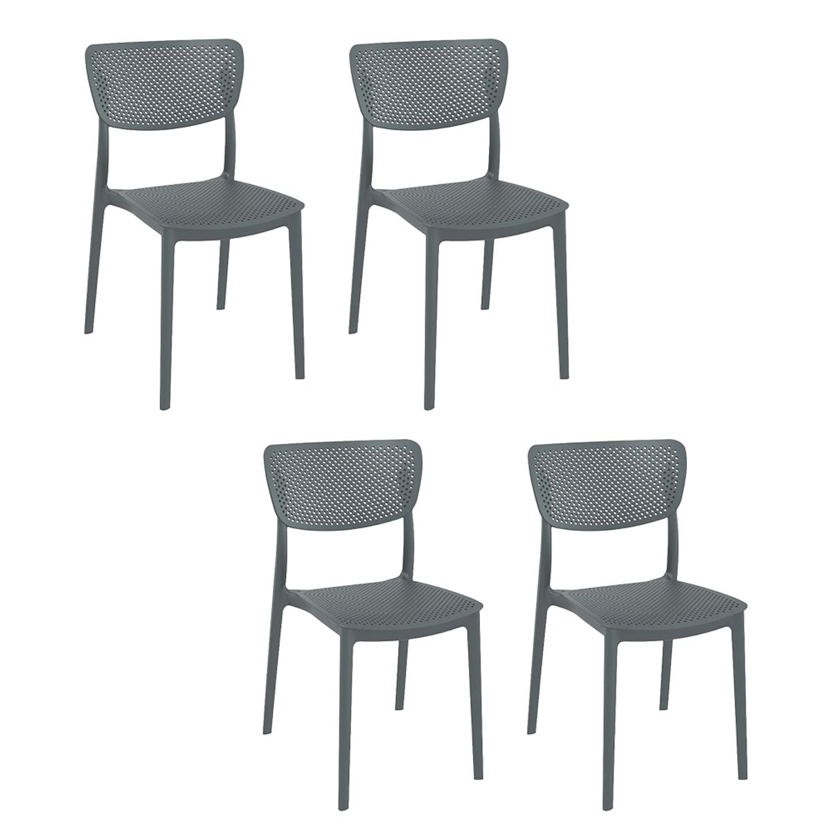 DECO EXTERIOR - 4 Sillas de exterior Lucy color gris