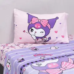 MASHINI - Juego De Sábanas Disney 1.5 Plazas - Kuromi coqueta