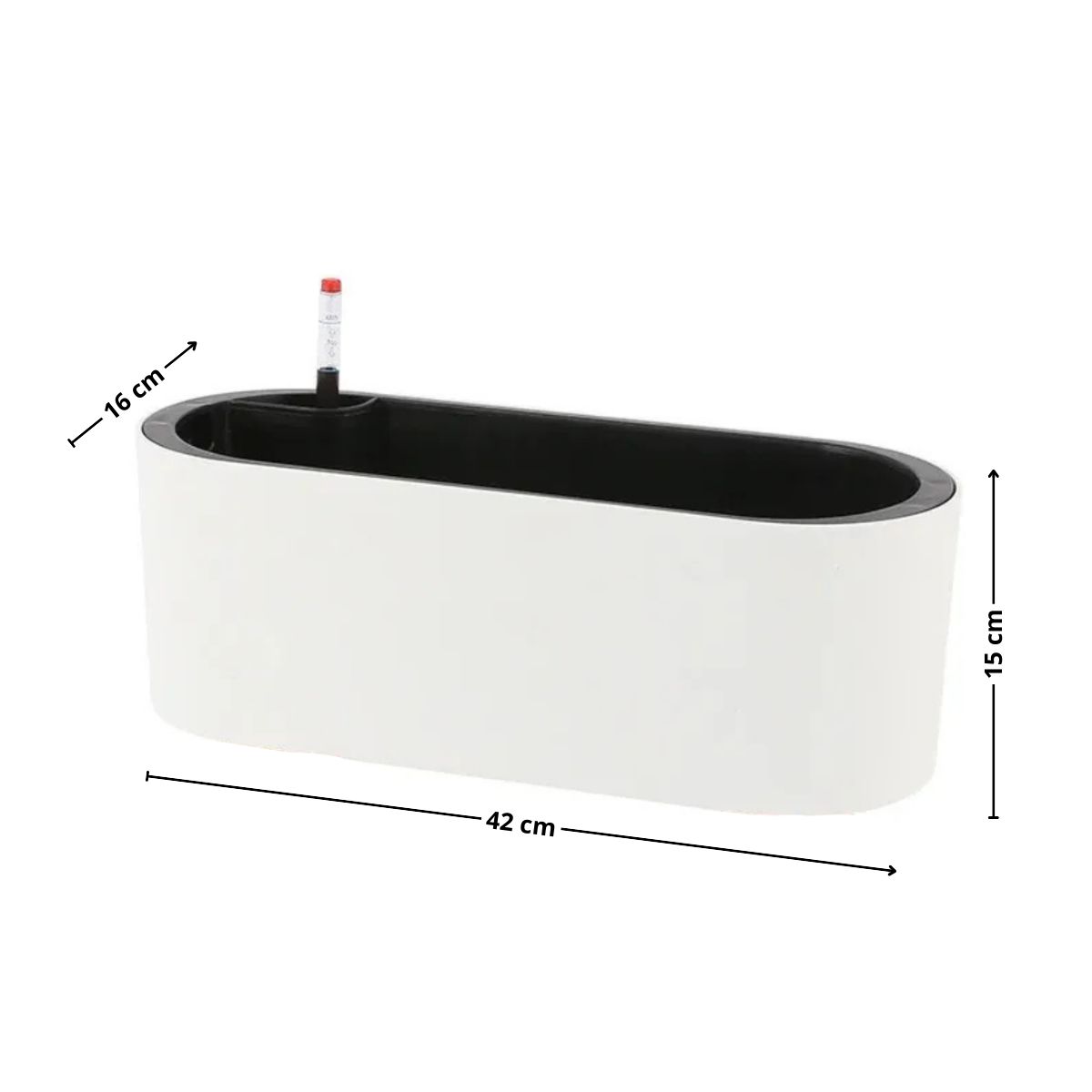 GENERICO - Macetero ovalado 42x16x15 cm blanco Casa VIVA