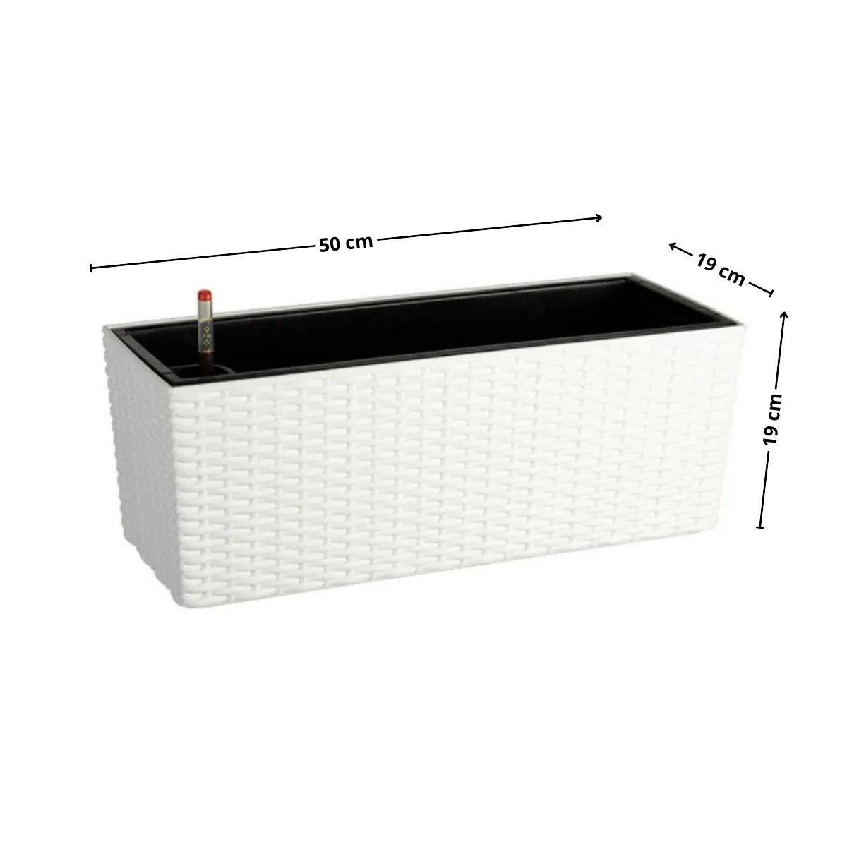 GENERICO - Macetero rectangular 50x49x19 cm blanco Casa VIVA