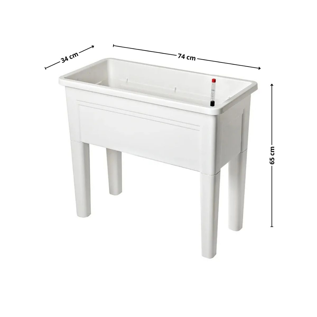GENERICO - Macetero rectangular 74x34x65 cm blanco Casa VIVA