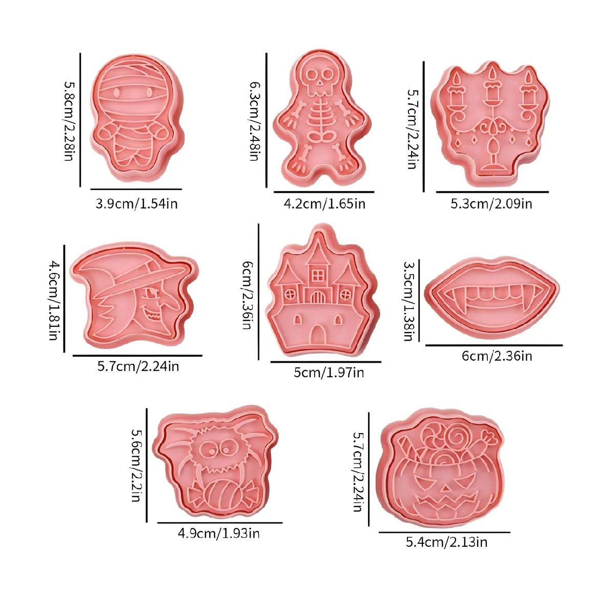 PASTELERIUSCL - 8 Moldes Galletas Halloween Cortadores De Galletas