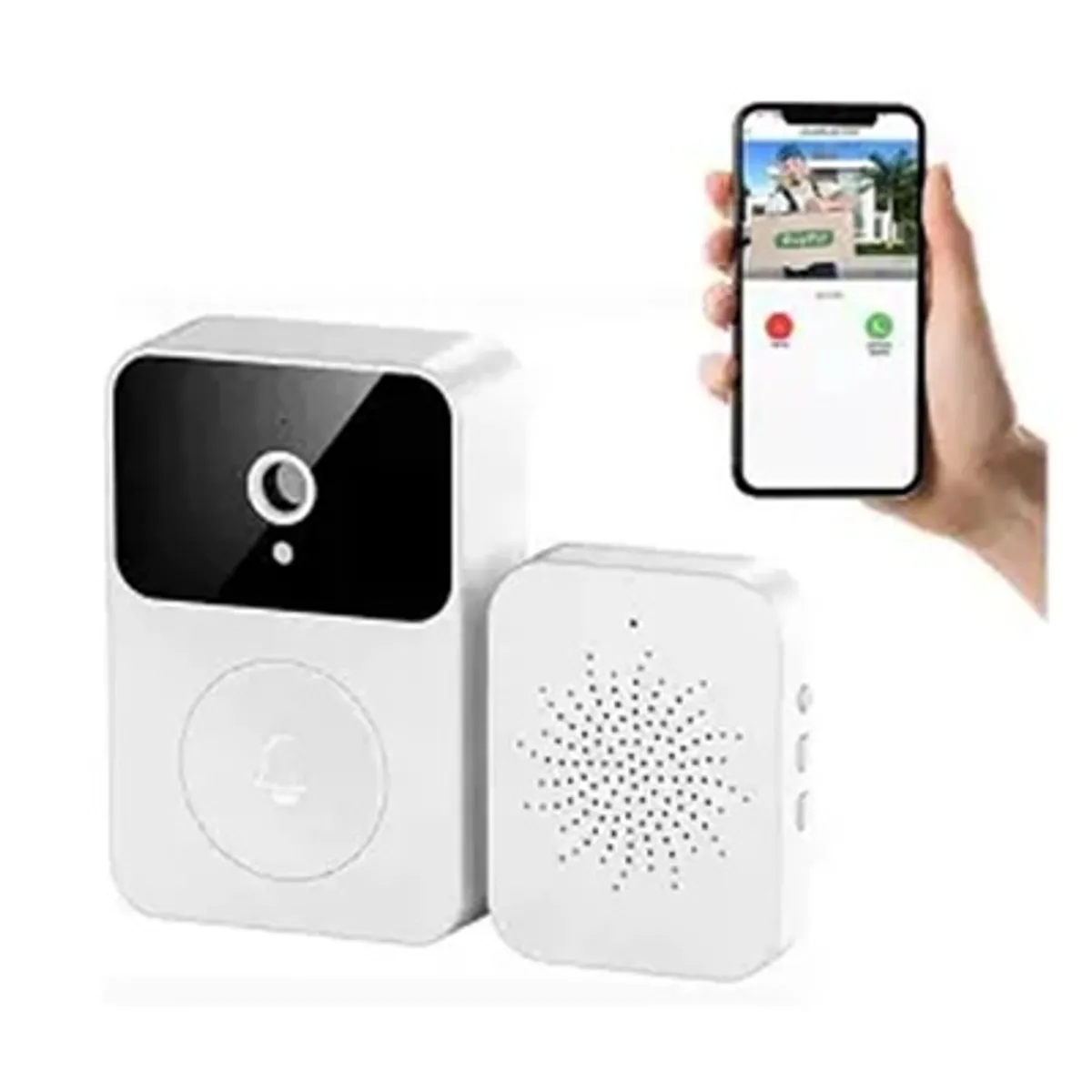 GENERICO - Timbre Inalambrico con Camara HD y Notificaciones en Tiempo Real al Telefono intercomunicador