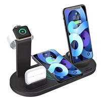 ESTACIÓN DE CARGA INALAMBRICA 360° 6 EN 1 PARA APPLE Y ANDROID