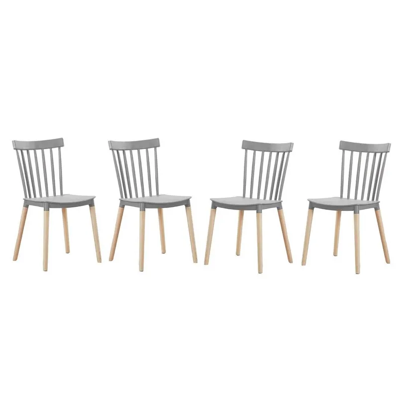 GENERICO - Pack 4 Sillas Negras Windsor Gris