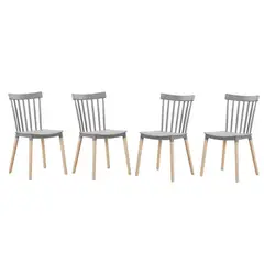 GENERICO - Pack 4 Sillas Negras Windsor Gris