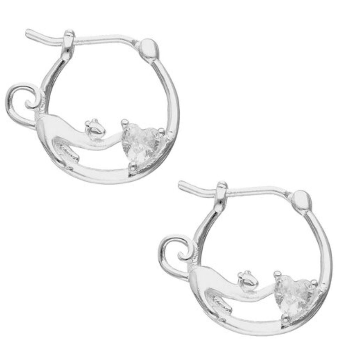 LK LUKSO - Aros Argolla Gatito Circón Brillante en Plata 925