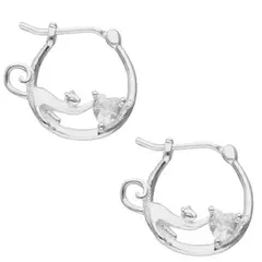 LK LUKSO - Aros Argolla Gatito Circón Brillante en Plata 925