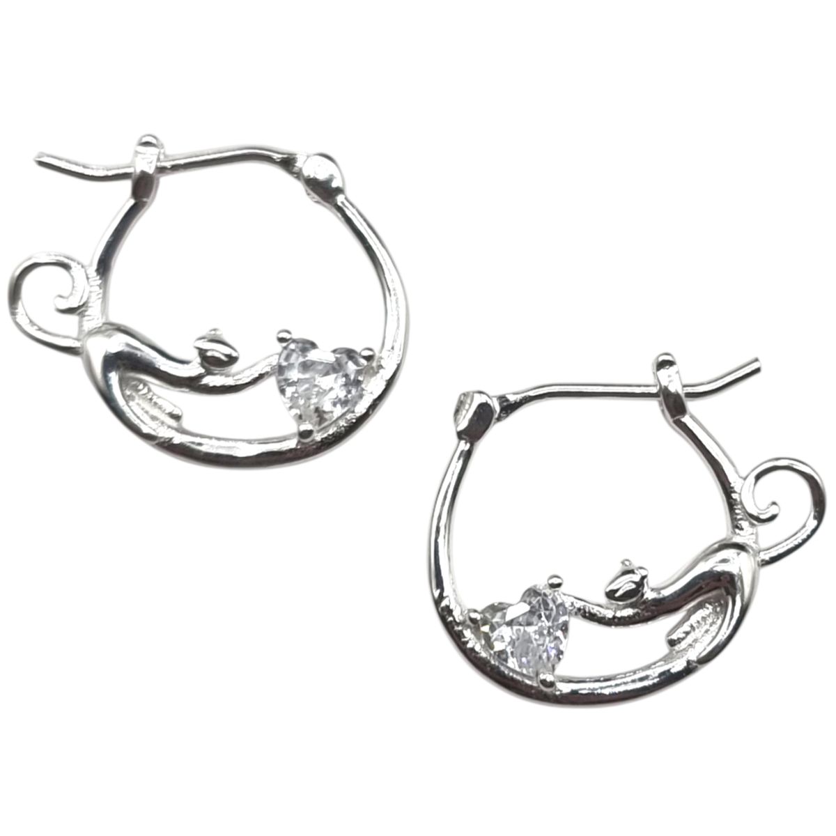 LK LUKSO - Aros Argolla Gatito Circón Brillante en Plata 925