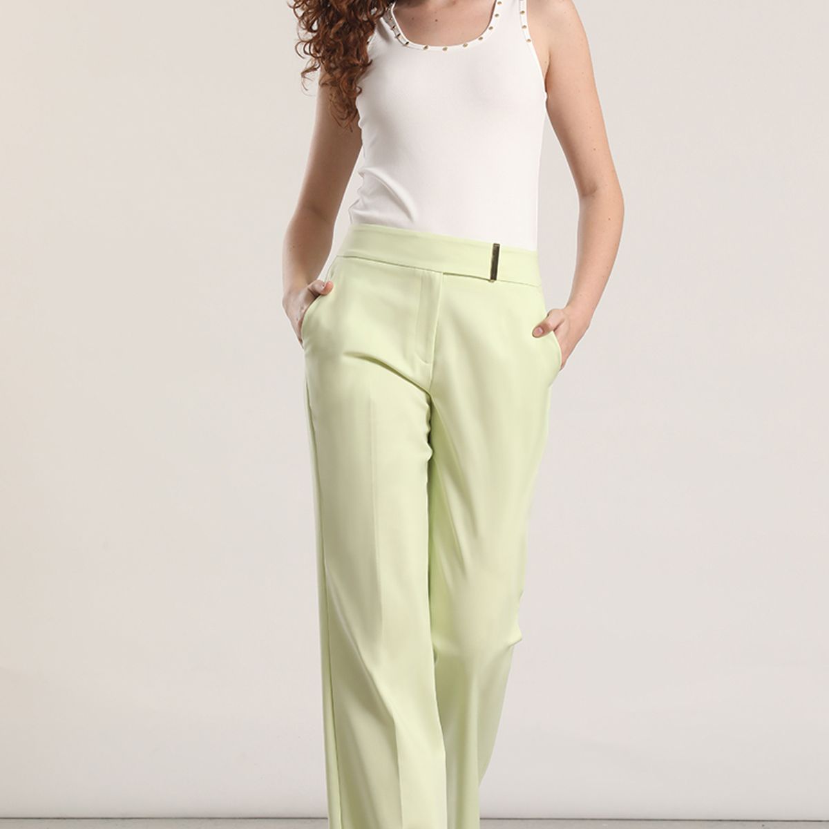 LIOLA - Pantalón flare liola mujer pistacho