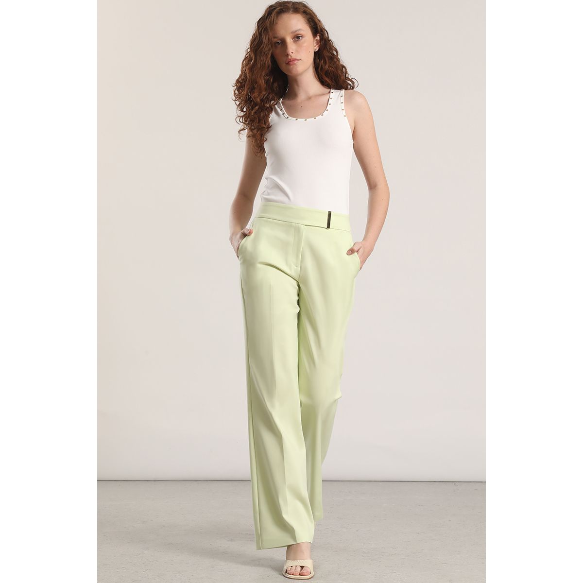 LIOLA - Pantalón flare liola mujer pistacho