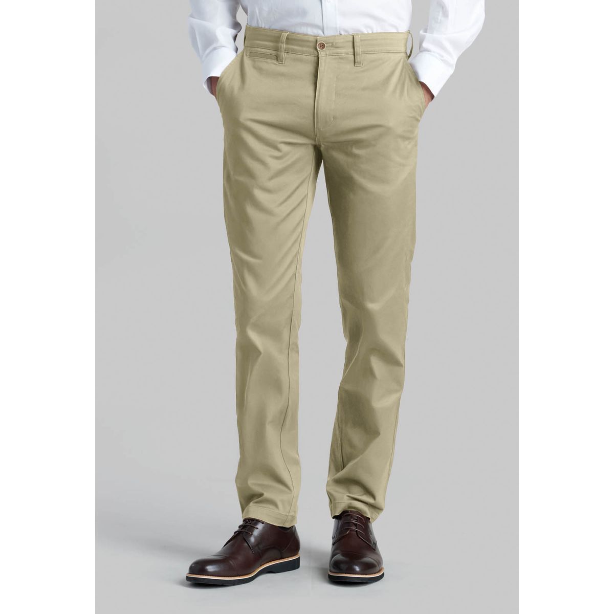 FEROUCH - Pantalón Twill Slim /33 Beige Ferouch