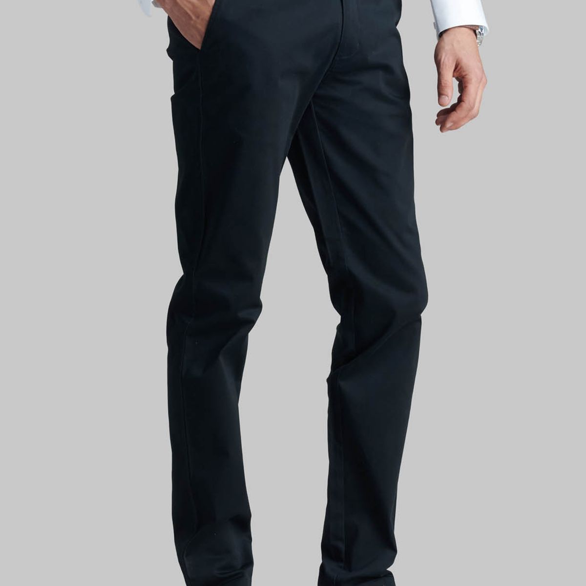 FEROUCH - Pantalón Twill Slim /33 Negro Ferouch