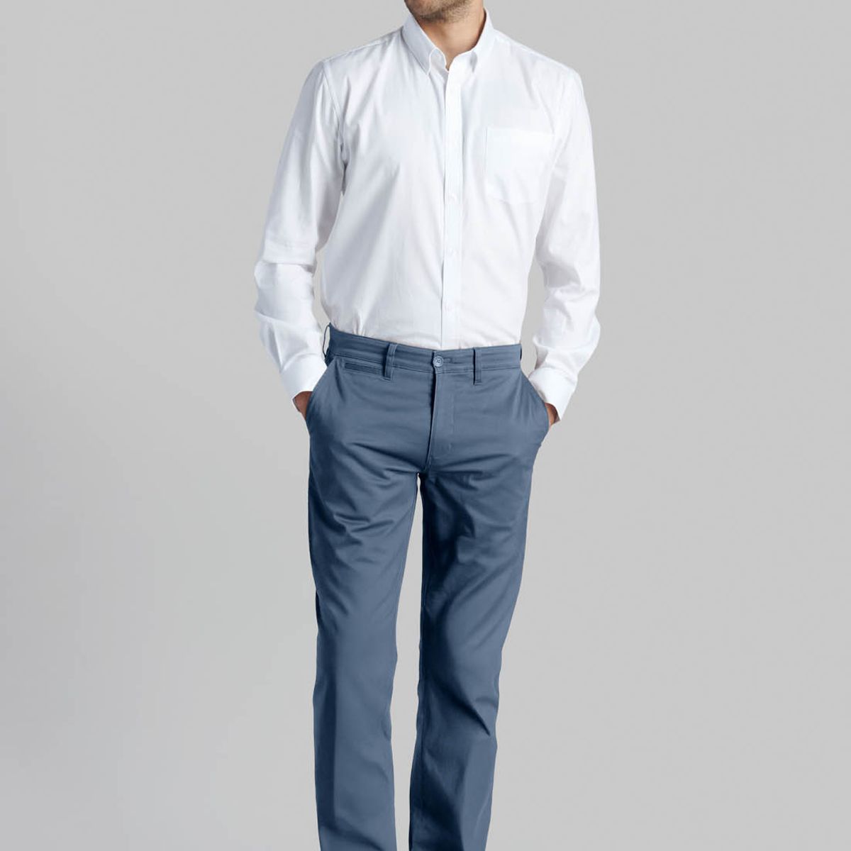 FEROUCH - Pantalón Twill Slim /33 Gris Ferouch