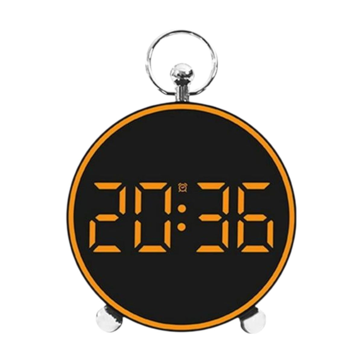 GENERICO - Reloj Digital de Escritorio 11x11 Redondo Naranjo