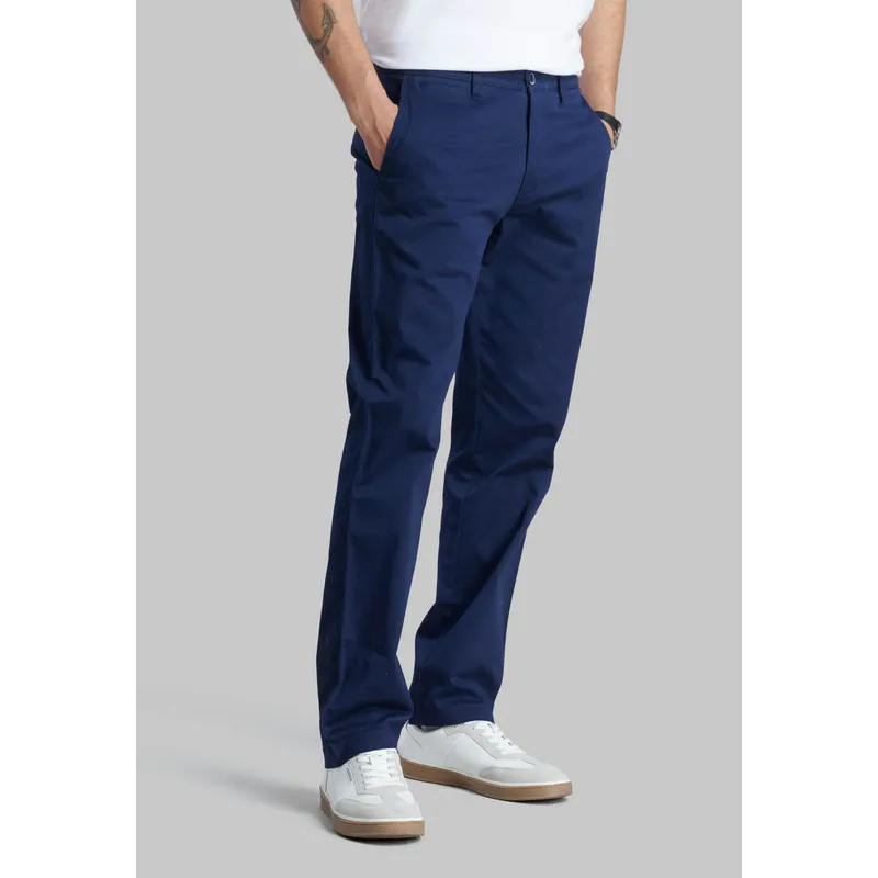 FEROUCH - Pantalón Twill Without Pleats L/31 Business Azul Ferouch