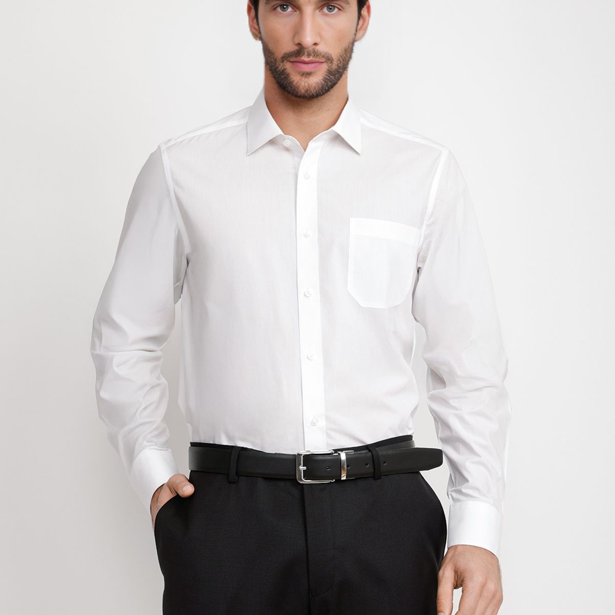 TRIAL - Camisa Hombre Formal Popelina Classic Blanco