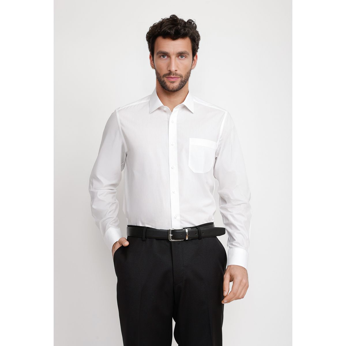 TRIAL - Camisa Hombre Formal Popelina Classic Blanco