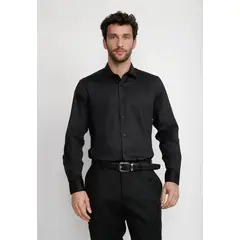 TRIAL - Camisa Hombre Formal Popelina Dynamic Negro