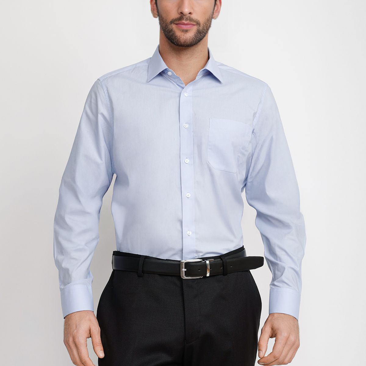 TRIAL - Camisa Hombre Formal Popelina Classic Celeste
