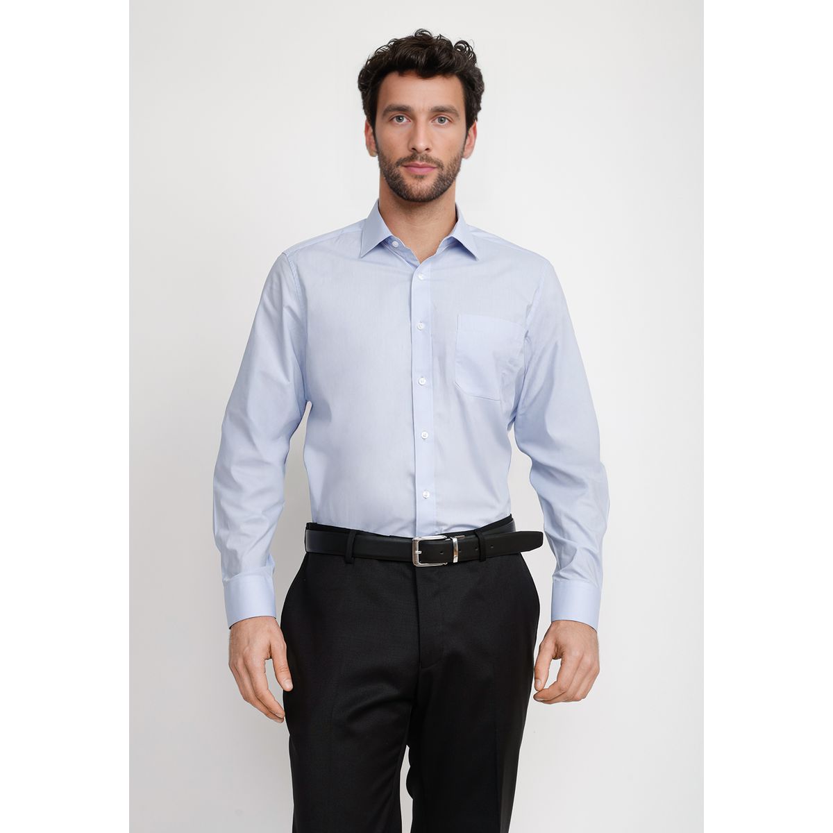 TRIAL - Camisa Hombre Formal Popelina Classic Celeste