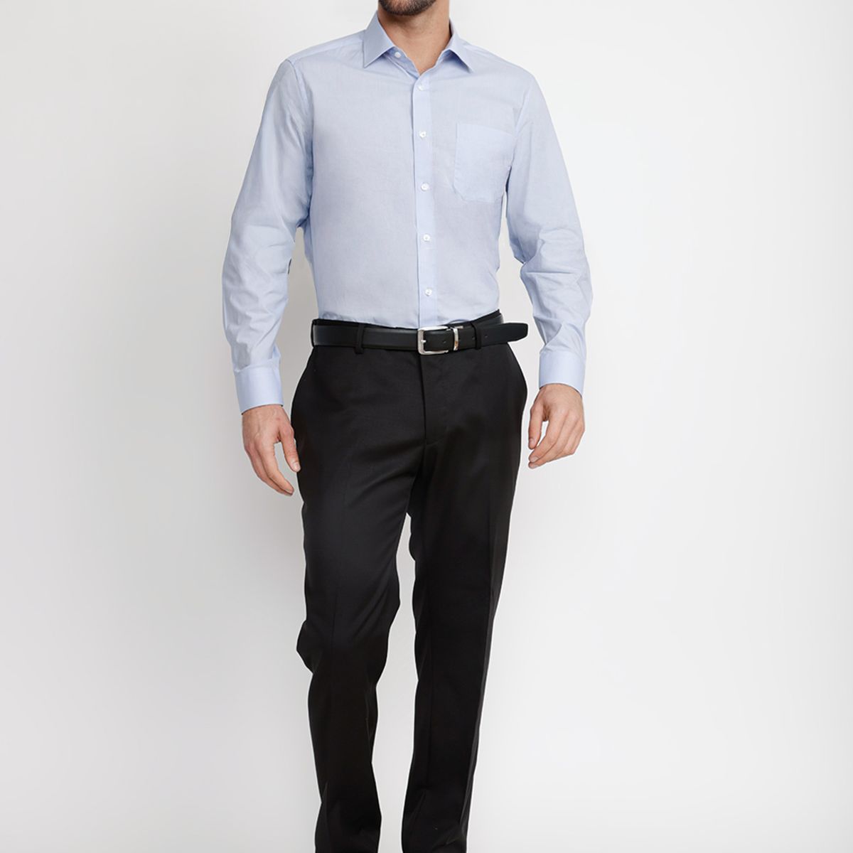 TRIAL - Camisa Hombre Formal Popelina Classic Celeste