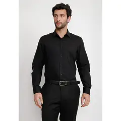 TRIAL - Camisa Hombre Formal Popelina Classic Negro