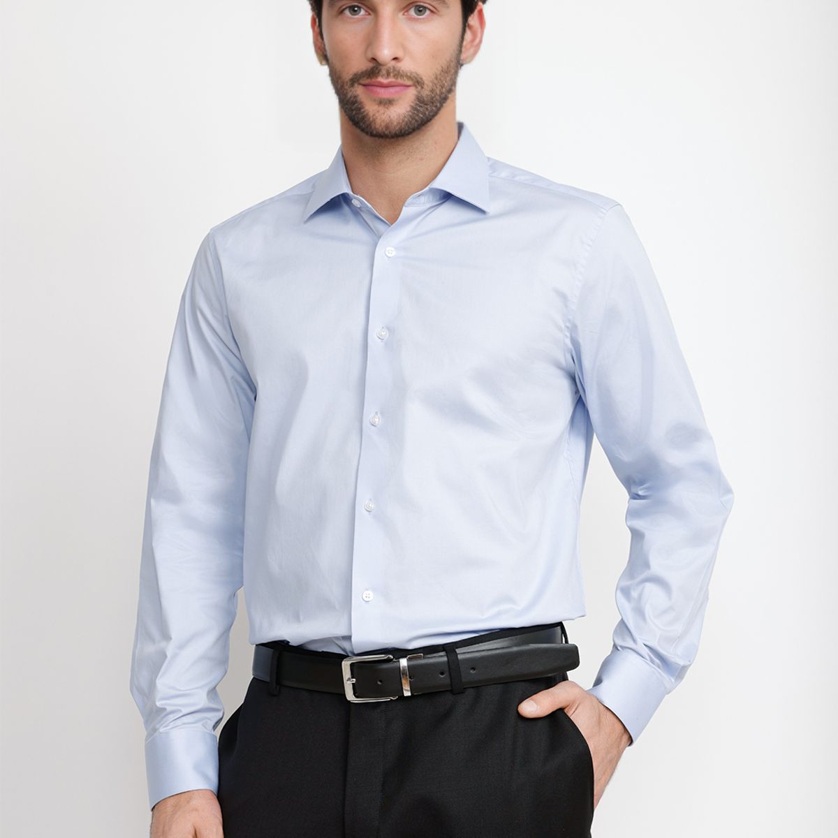 TRIAL - Camisa Hombre Formal Popelina Dynamic Celeste