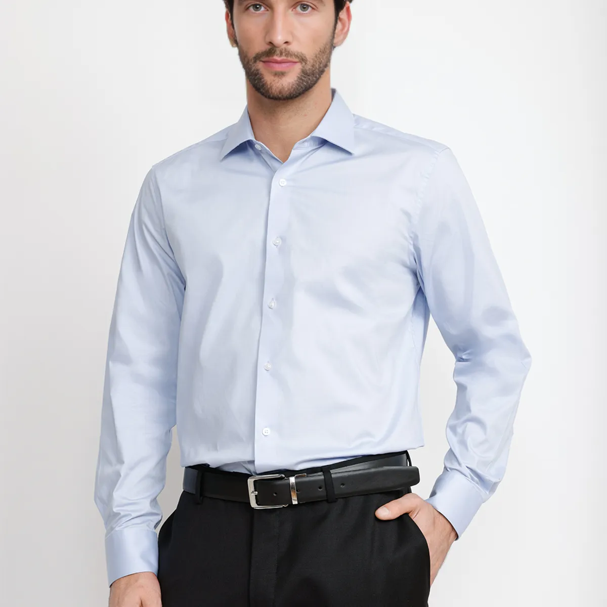 TRIAL - Camisa Hombre Formal Popelina Dynamic Celeste