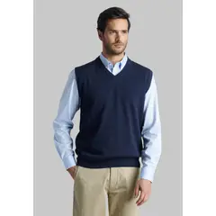 FEROUCH - Sweater Smart Casual W/O Sleeve Azul