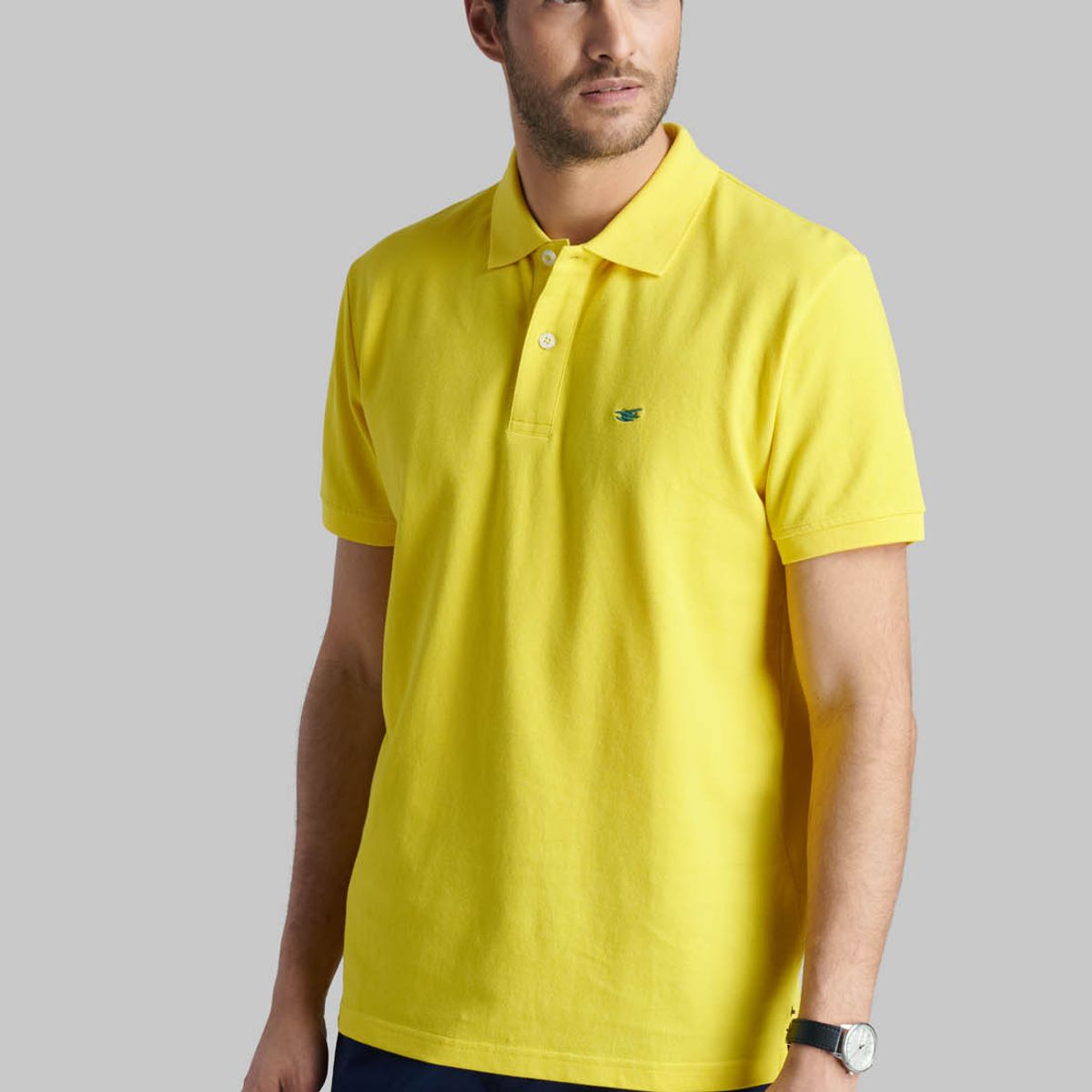 FEROUCH - Polera Pique Basica Amarillo Ferouch